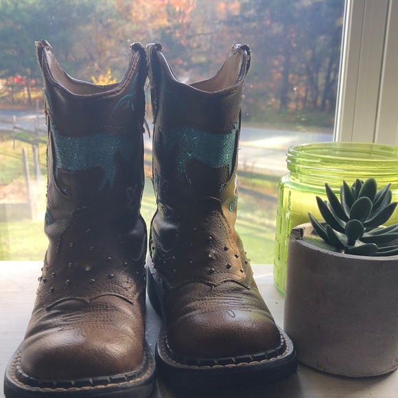 Ariat Brown and Blue Shoes - Picture 1 of 3